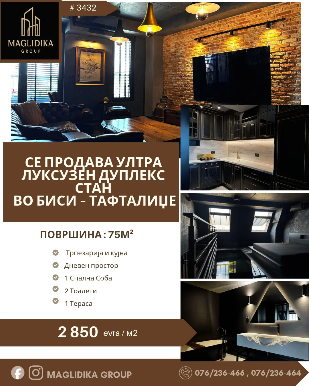 Се продава ултра луксузен дуплекс во Биси – Тафталиџе