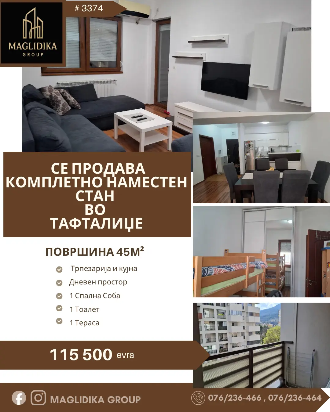 Се продава комплетно наместен стан во Тафталиџе