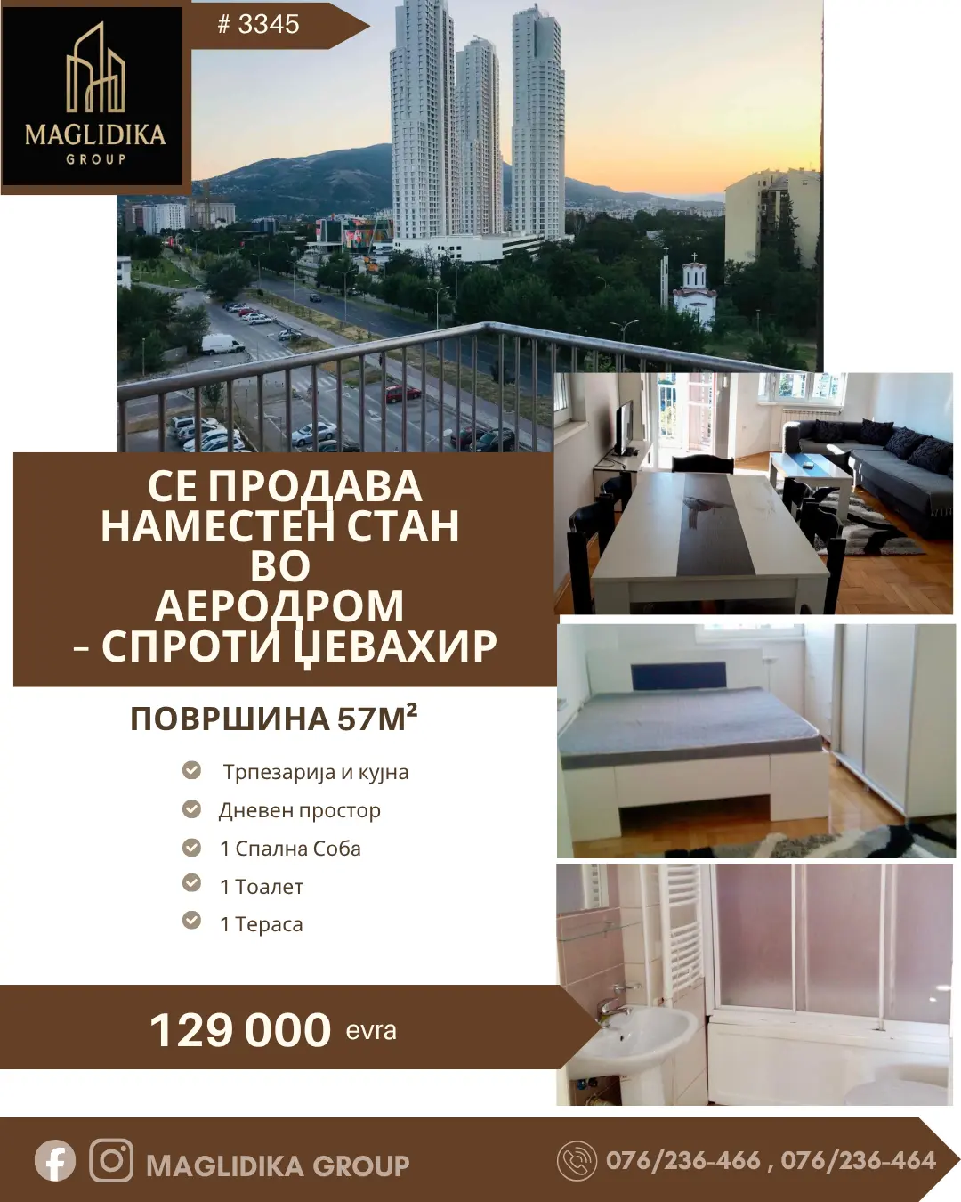 Се продава наместен стан во Аеродром – Спроти Џевахир