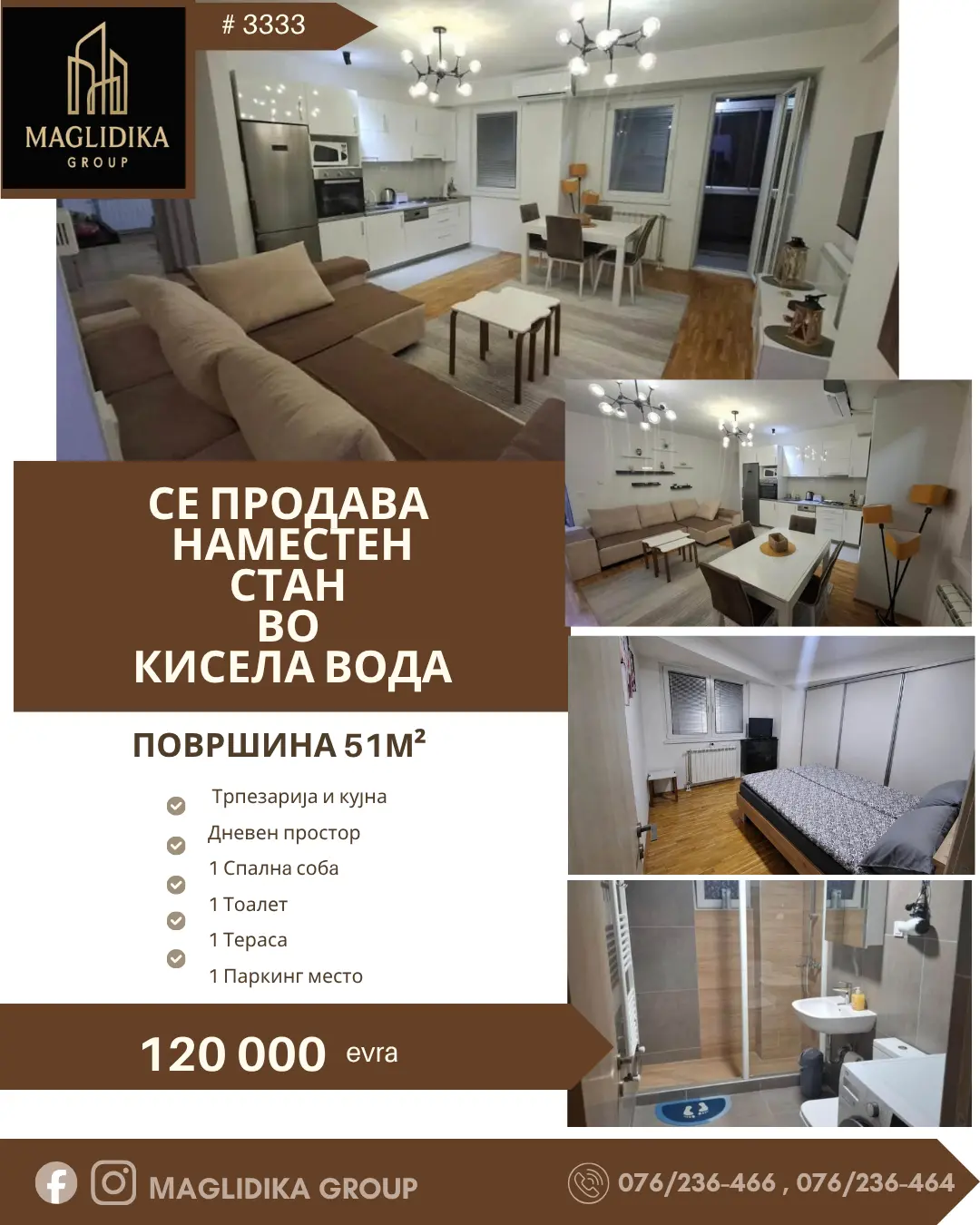 Се продава убаво наместен стан во Кисела Вода