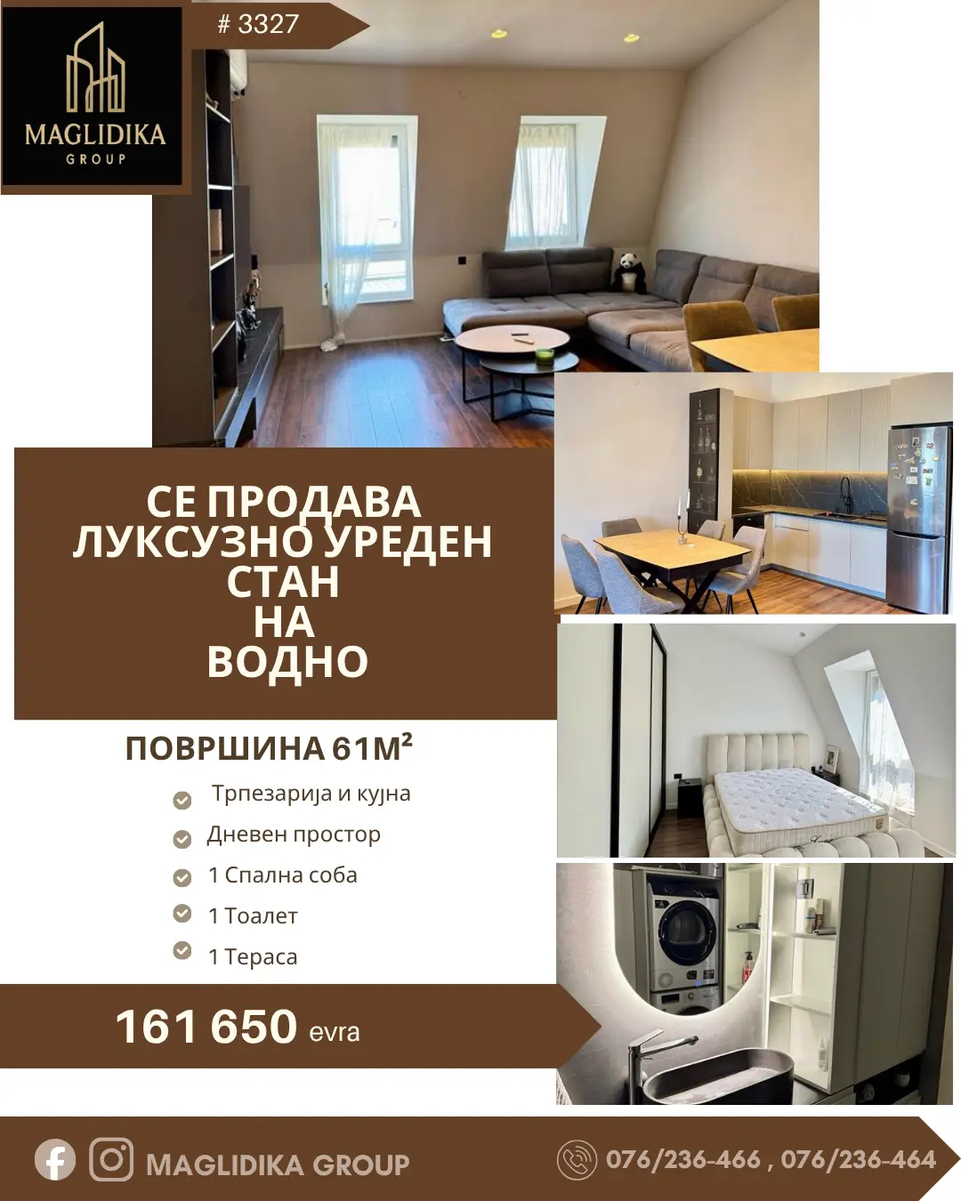 Luxuriously finished apartment for sale on Vodno