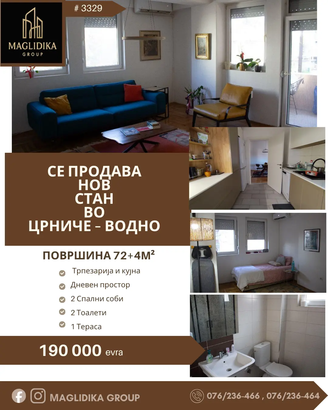 Се продава стан во Црниче – Водно