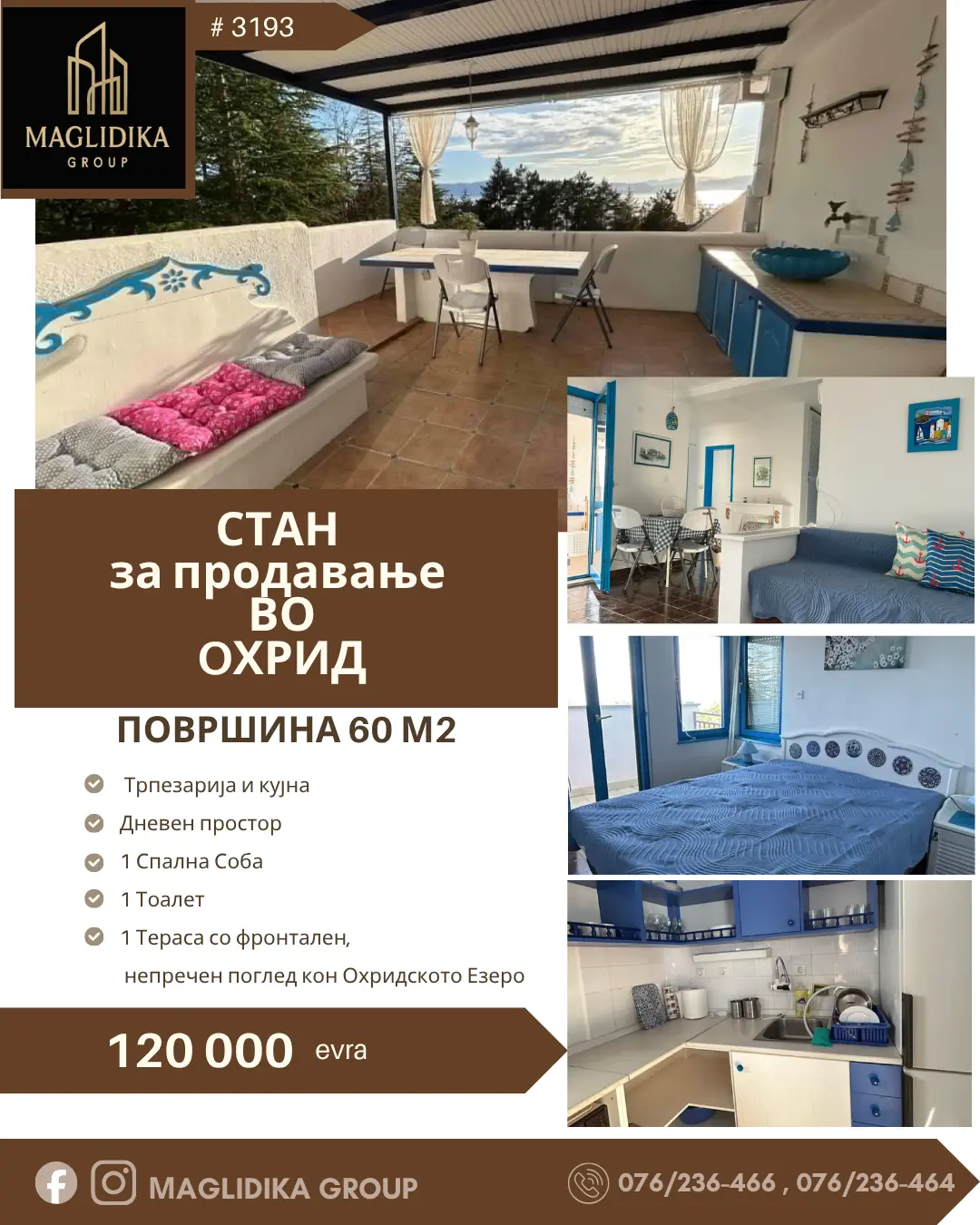 Се продава стан со фронтален поглед кон Охридското Езеро