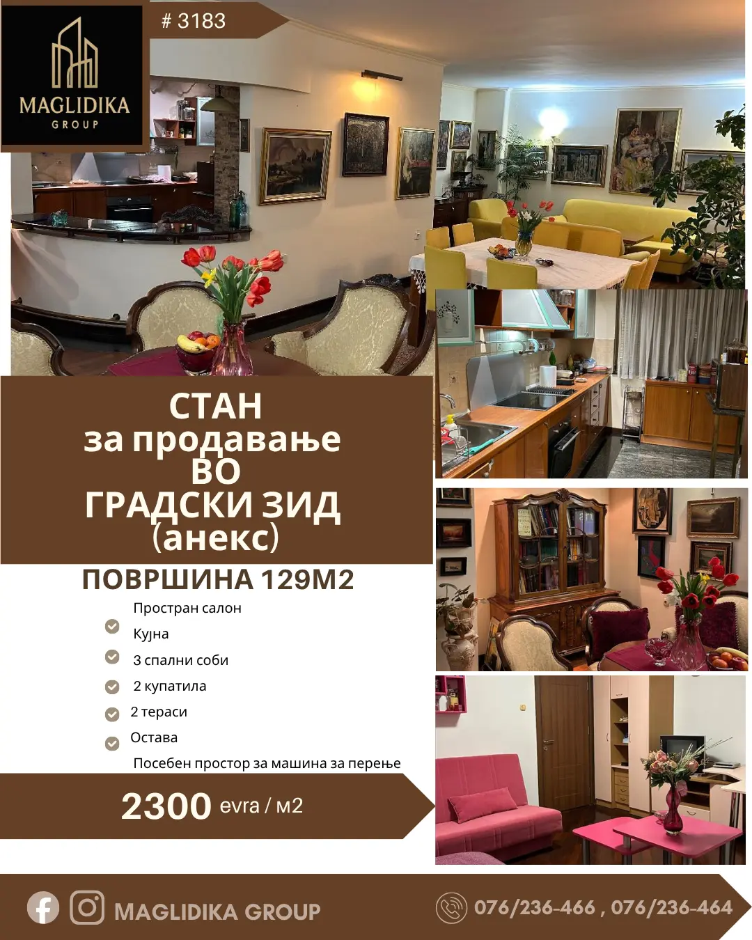 Luxury 129 m² apartment for sale in Gradski Zid – Aneks