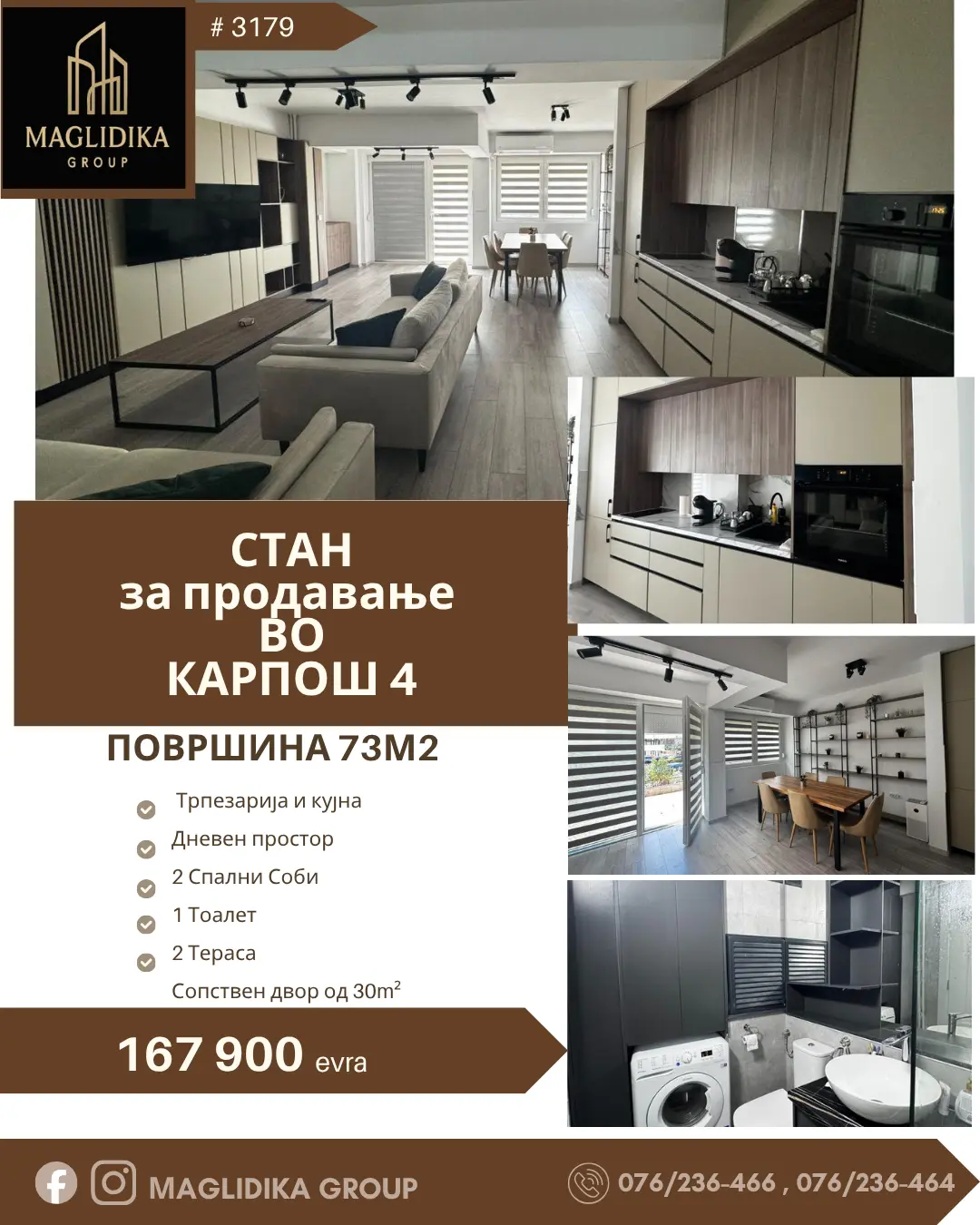 Luxuriously renovated apartment with a private yard for sale in Karpos 4
