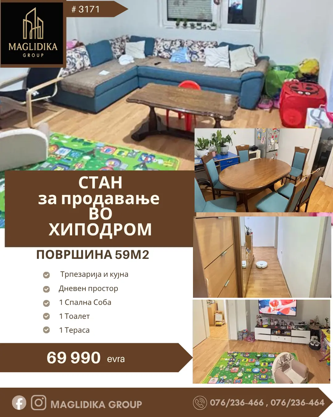 Apartment for sale in Hipodrom